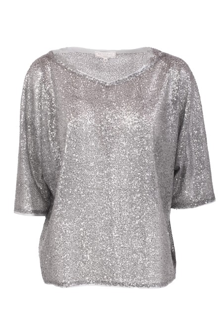 Shop ANTONELLI  Top: Antonelli top "Duncan"
Straight cut.
Crew neck.
3/4 sleeves.
Cap sleeves.
All-over sequin finishes.
Composition: 100% polyester.
Made in Italy.. DUNCAN L2626 353C-901